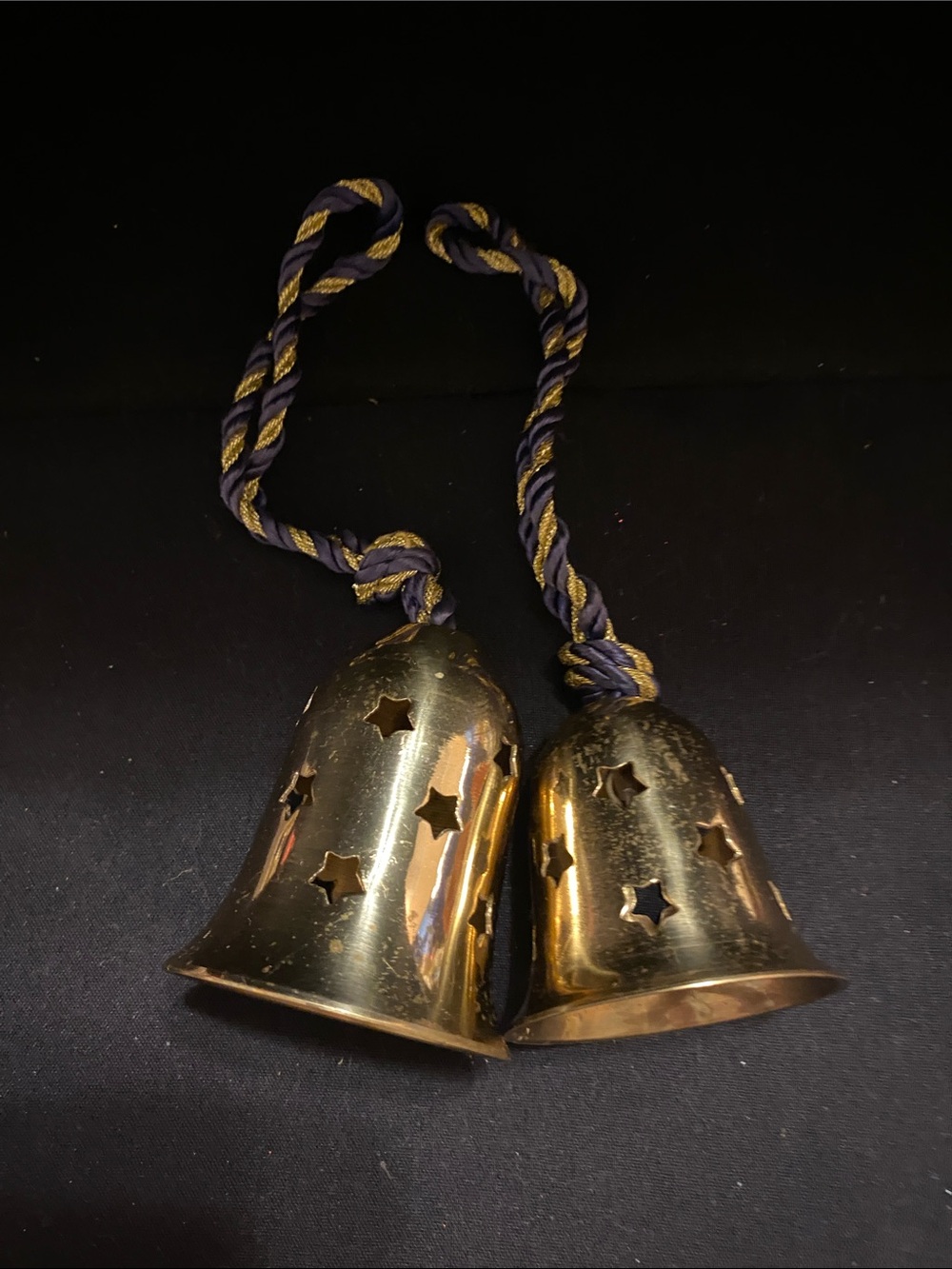 Vintage Celestial Brass Star cutout set of Bells - Picture 3 of 10